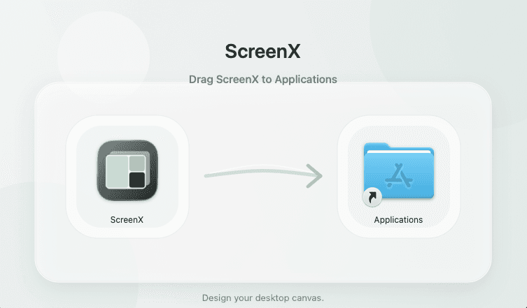ScreenX drag-to-Applications installer window